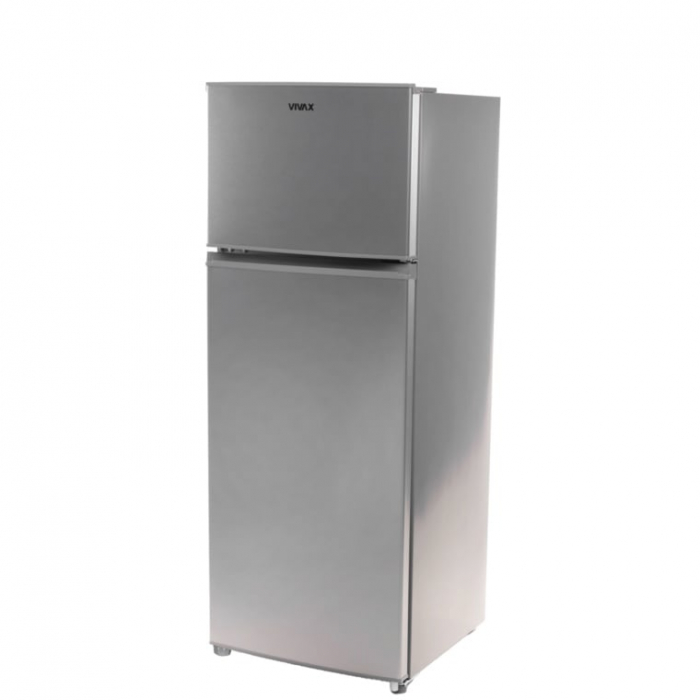 Frigider cu doua usi VIVAX DD-207E S, 204L, Clasa E, Termostat reglabil, Iluminare LED, Usi reversibile, Suprafata painted metal, 3 Rafturi de Sticla securizata, H 143 cm, Argintiu [9]