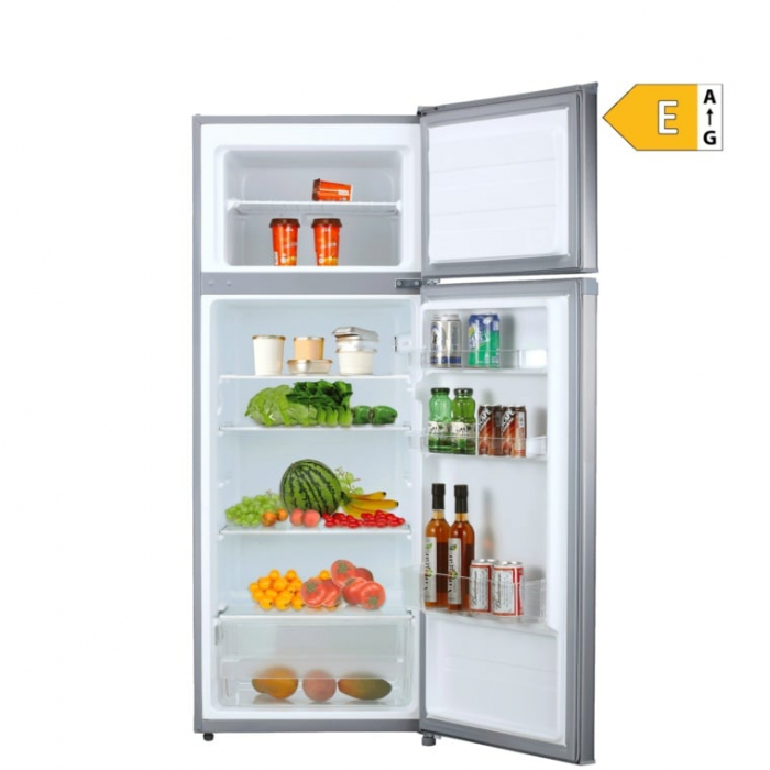 Frigider cu doua usi VIVAX DD-207E W, 204L, Clasa E, Termostat reglabil, Iluminare LED, Usi reversibile, Suprafata painted metal, 3 Rafturi de Sticla securizata, H 143 cm, Alb [9]