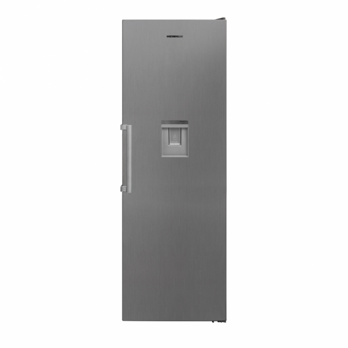 Frigider cu o usa Heinner HF-V401NFXWDE++, 389 l, No Frost, Control electronic, Dozator de apa, Iluminare LED, Clasa E, H 186 cm, Inox [1]