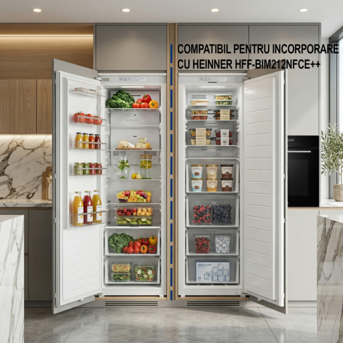 Frigider Incorporabil Heinner HF-BIM304NFINVE++, No Frost, Compresor Inverter, 304 L, Clasa E, Control Electronic, Super Racire [4]