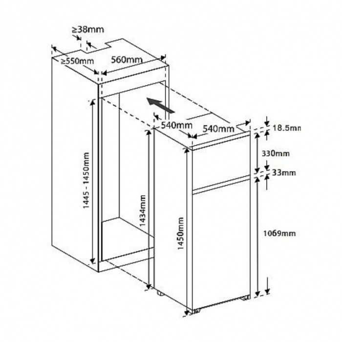 Frigider Samus SDBI294E, 205 litri, alb, termostat reglabil, lumina interioara tip LED, picioare reglabile [5]
