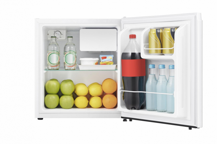 Frigider minibar Heinner HMB-N45F+, 45 l, Clasa F, Control mecanic cu termostat ajustabil, 1 raft din sticla, Usa reversibila, H 50 cm, Alb [2]