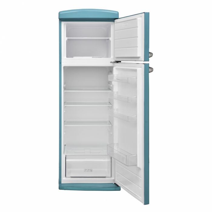 Frigider retro cu două uși Fram FDD-VRR311BLE++, 311L, Clasa E, Control mecanic cu termostat reglabil, Iluminare LED, H 179.4 cm, Bleu [1]