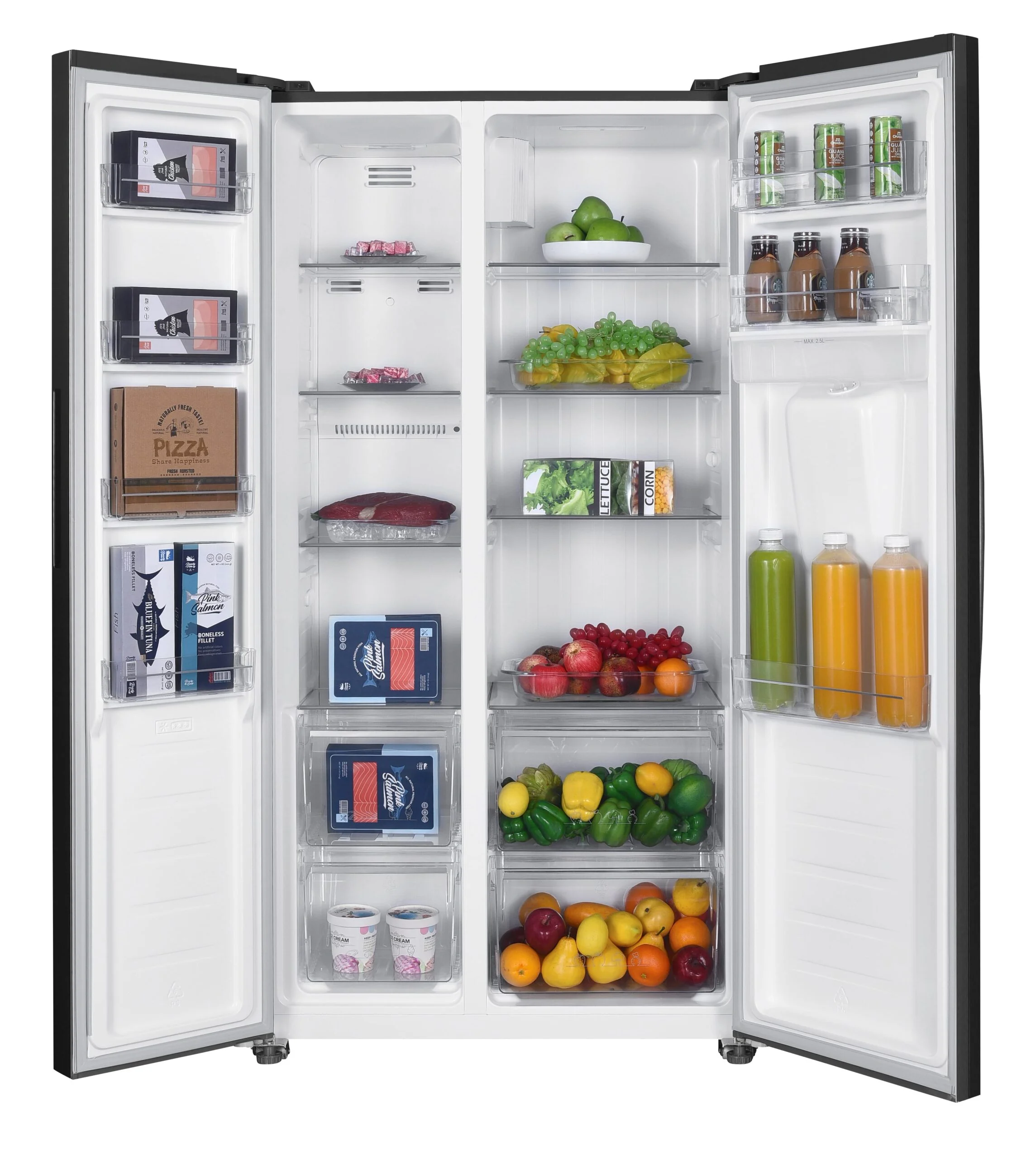 Frigider Side by Side FRAM FSBS-HM440NFXWDE++, Full No Frost, 439 L, Inverter, Dozator apă, Display Touch, Clasa E, Aspect Inox [2]