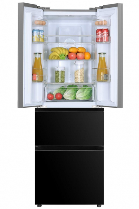 Frigider Side by side Heinner HCFD-H320GBKE++, 320 l, Total No Frost, Super Congelare, Display touch, Clasa E, H 185.5 cm, Sticla neagra [2]