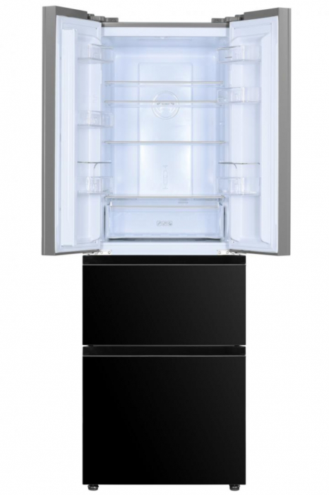 Frigider Side by side Heinner HCFD-H320GBKE++, 320 l, Total No Frost, Super Congelare, Display touch, Clasa E, H 185.5 cm, Sticla neagra [3]