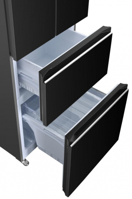 Frigider Side by side Heinner HCFD-H320GBKE++, 320 l, Total No Frost, Super Congelare, Display touch, Clasa E, H 185.5 cm, Sticla neagra [4]
