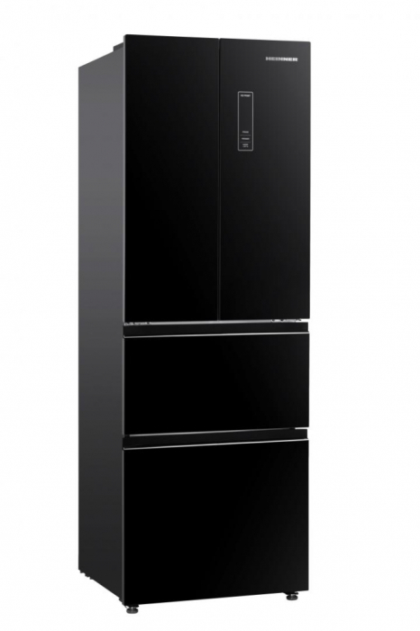 Frigider Side by side Heinner HCFD-H320GBKE++, 320 l, Total No Frost, Super Congelare, Display touch, Clasa E, H 185.5 cm, Sticla neagra [1]
