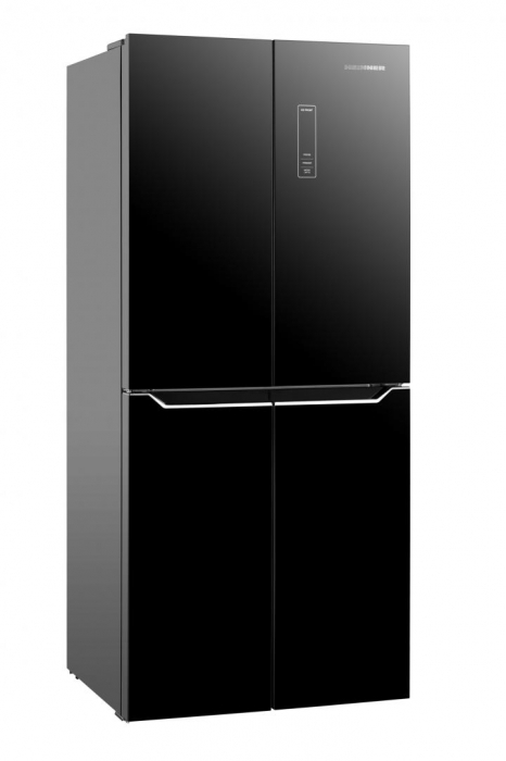 Frigider Side by Side Heinner HSBS-H421MNFGBKE++, 421 L, No Frost, Inverter, 4 Uși, Display Touch, Sticlă Neagră, Clasa E [1]