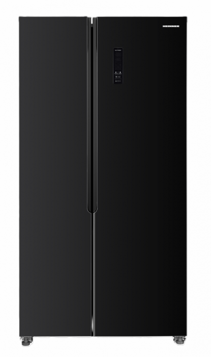 Frigider Side By Side Heinner HSBS-HM442NFGBKE++, 442 L, Clasa E, Full No Frost, Inverter, Display LED, 177 cm, Negru [1]