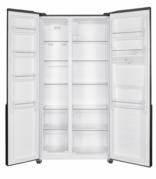 Frigider Side By Side Heinner HSBS-HM442NFGBKE++, 442 L, Clasa E, Full No Frost, Inverter, Display LED, 177 cm, Negru [2]