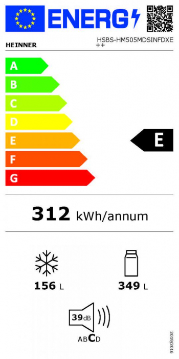 Frigider Side by Side Heinner HSBS-HM505MDSINFDXE++ Inox Antracit, 505L, Inverter, No-Frost, Alarma usa deschisa, Touch, Clasă Energetică E, 4 Uși [3]