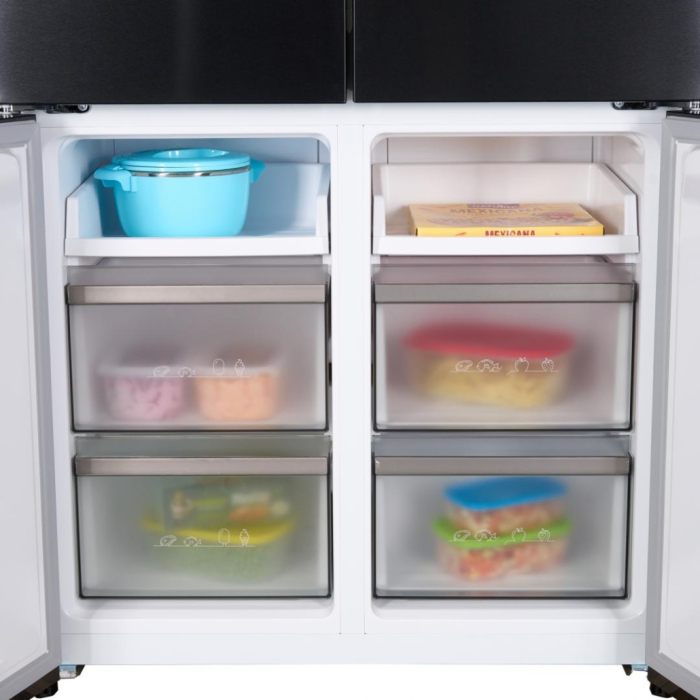 Frigider Side by Side Heinner HSBS-HM505MDSINFDXE++ Inox Antracit, 505L, Inverter, No-Frost, Alarma usa deschisa, Touch, Clasă Energetică E, 4 Uși [12]
