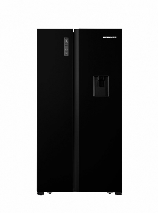 Frigider side by side Heinner HSBS-HS519NFBKWDE++, 519 l, Full No Frost, Clasa E, Dozator de apa, Alarma usa deschisa, H 1786 cm, Negru [2]
