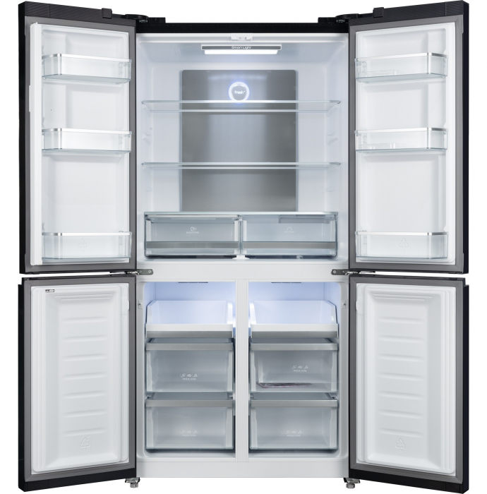 Frigider side-by-side Tesla RM5600FSNBE, 567 l, Total No Frost, , Clasa E, Compresor Inverter, Metal cooling, LED touch screen, H 183 cm, Sticla Neagra [4]