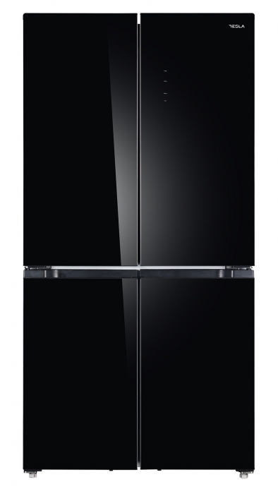 Frigider side-by-side Tesla RM5600FSNBE, 567 l, Total No Frost, , Clasa E, Compresor Inverter, Metal cooling, LED touch screen, H 183 cm, Sticla Neagra [2]