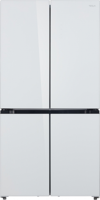 Frigider side-by-side Tesla RM5600FSNWE, 567 l, Total No Frost, Clasa E, Compresor Inverter, Metal cooling, LED touch screen, H 183 cm, Sticla Alba [2]