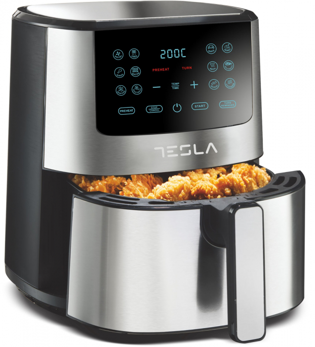 Friteuza aer cald Tesla AF501BX , 5 L, 1300W, Panou digital, 12 programe, Inox [3]