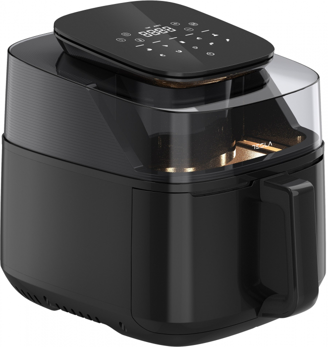 Friteuza aer cald Tesla AF550BG, 5 L, 1500W, Panou digital, vizibilitate cos, 10 programe, Negru [2]