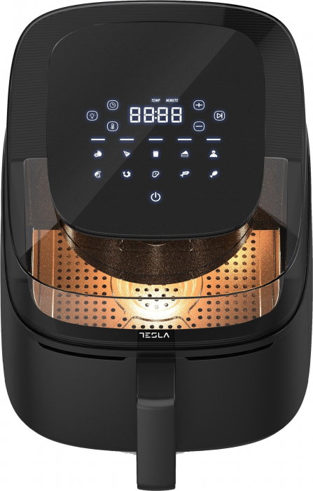 Friteuza aer cald Tesla AF550BG, 5 L, 1500W, Panou digital, vizibilitate cos, 10 programe, Negru [3]