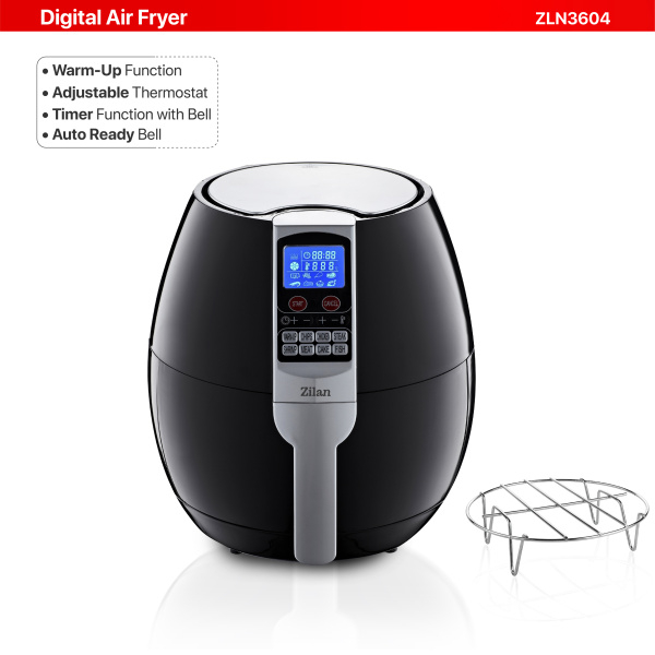 Friteuza Air Fryer, putere 1500W, capacitate 3L, Timer 30minute, panou digital / ZLN-3604 [7]