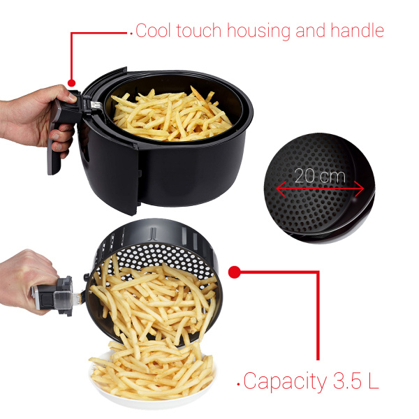 Friteuza Air Fryer, putere 1500W, capacitate 3L, Timer 30minute, panou digital / ZLN-3604 [3]