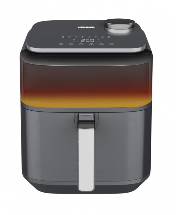 Friteuză cu aer cald Heinner CrispSteam Elite HAF-H7DLST1800, 1800W, 6.7L, Digitală, Negru/Inox [2]