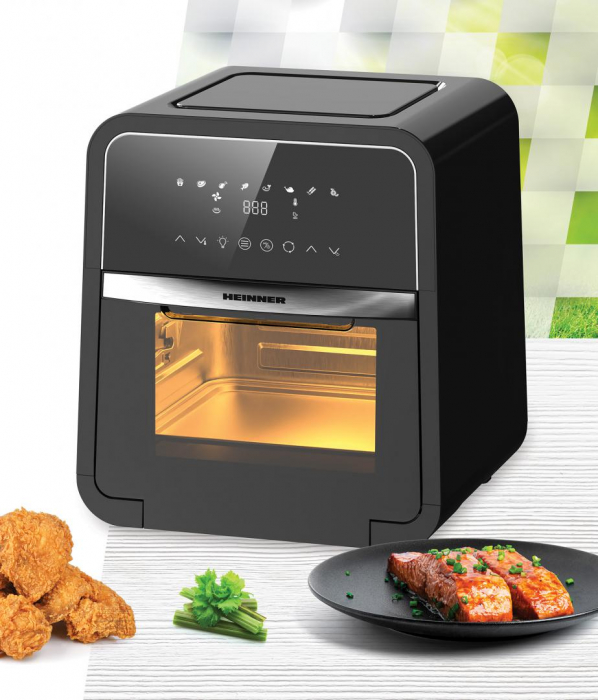 Friteuza cu aer cald Heinner Masterfry HAF-B12BK2000, 2000w, functie cuptor, capacitate: 12l, display digital cu control touch, timer 60 min, deshidratare 24h, temperatura 30-200 grade, 8 programe pre [5]