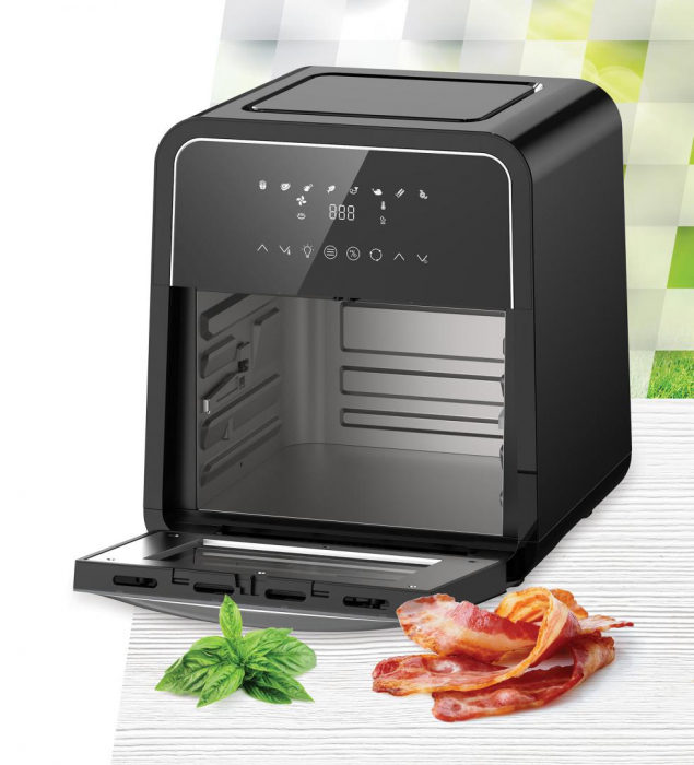 Friteuza cu aer cald Heinner Masterfry HAF-B12BK2000, 2000w, functie cuptor, capacitate: 12l, display digital cu control touch, timer 60 min, deshidratare 24h, temperatura 30-200 grade, 8 programe pre [4]