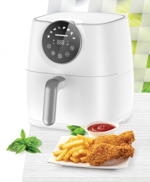 Friteuza cu aer cald Heinner Airfryer Smartfry HAF-B6WH1700, 1700w, capacitate: 5.7l, timer 60 min, temperatura 80-200 grade, 8 programe presetate, suport teflonat detasabil, oprire automata, alb [3]