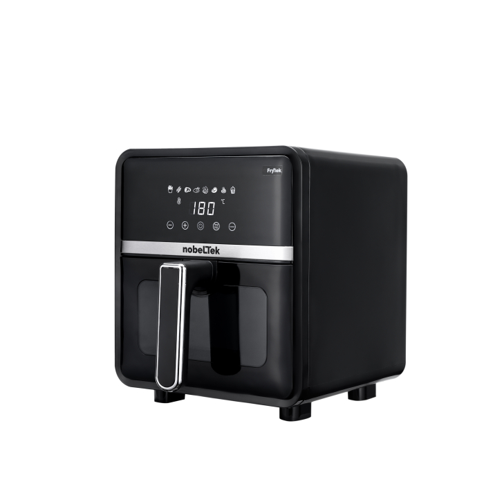 Friteuza cu aer cald nobeLTek, putere maxima 1400 W, display LCD, capacitate 5 litri, timer, 8 programe predefinite, temperatura reglabila 80-200 grade Celsius, cos cu maner, culoare negru [4]