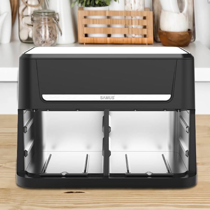 Friteuza cu aer cald Samus AF12TWIN-S2800DW, 2800 W, 12 l, Doua cosuri 6 litri, Timer, 10 programe [5]