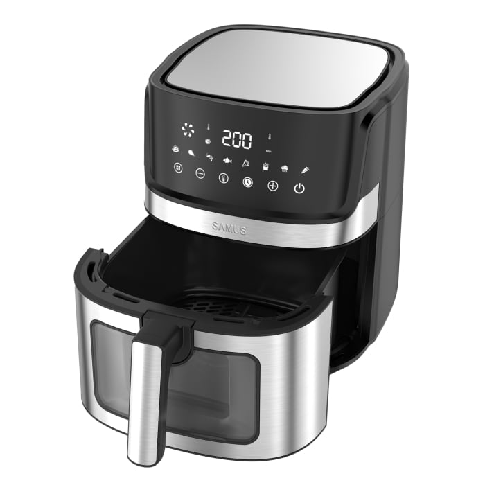 Friteuza cu aer cald Samus AF6.5B-S1700DW, 6.5 L, 1700 W, Afisaj electronic, Control digital tactil, Timer 0-60 min, 8 programe, Temperatura ajustabila 80-200°C [2]