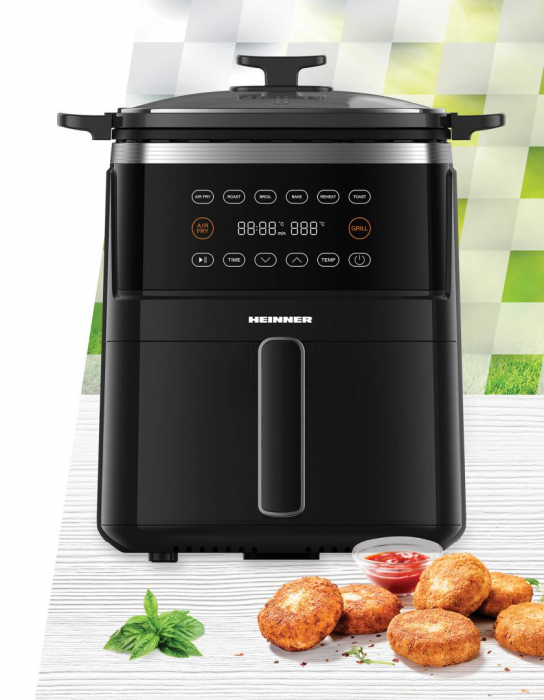 Friteuză cu aer cald și grill HEINNER VastCook HAFG-B5BK2600, 5L, 1400W/1200W, gătire sănătoasă [7]