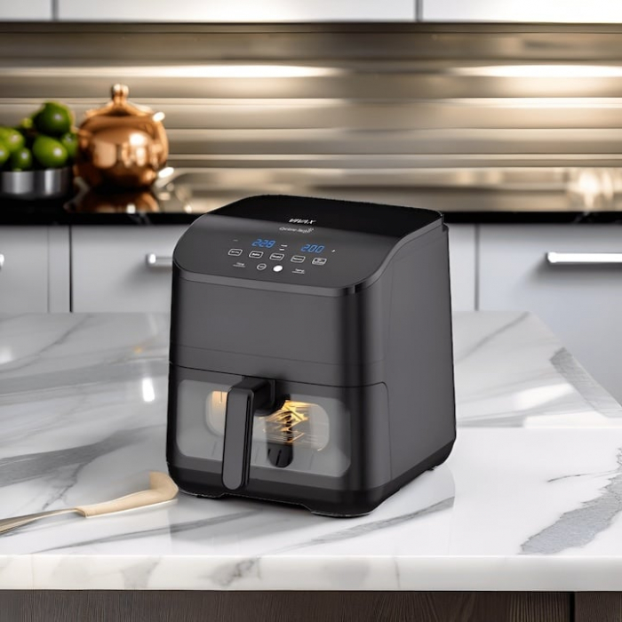 Friteuza cu aer cald Vivax DFA-617DB, 1500W, 6L, temperatura reglabila pana la 200°C, cronometru, tava antiaderenta, protectie la supraincalzire, negru [4]