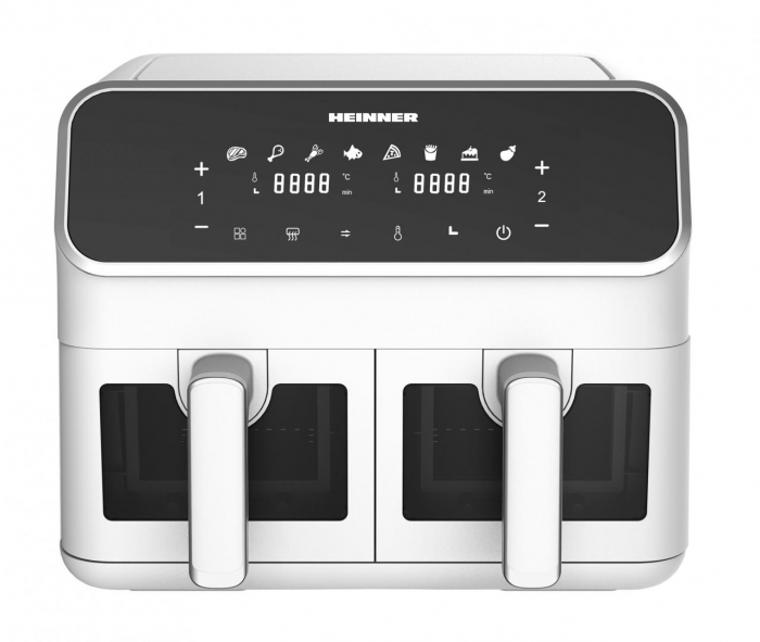 Friteuză dublă cu aer cald Heinner DualFry Supreme HAF-H8DB17WH, 1700W, 8L, Negru [4]