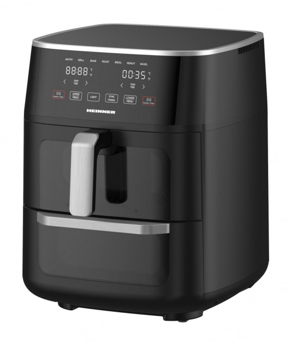 Friteuză dublă cu aer cald HEINNER OvenFry Cook HAFO-M11BK1700, 6L+5L, 1550-1850W, eficiență și versatilitate în gătit [2]