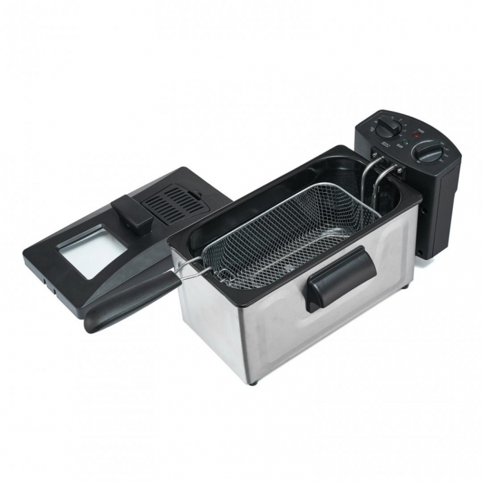 Friteuza Heinner HDF-1800SS, 1800 W, termostat reglabil, timer, 3 L, Inox [4]