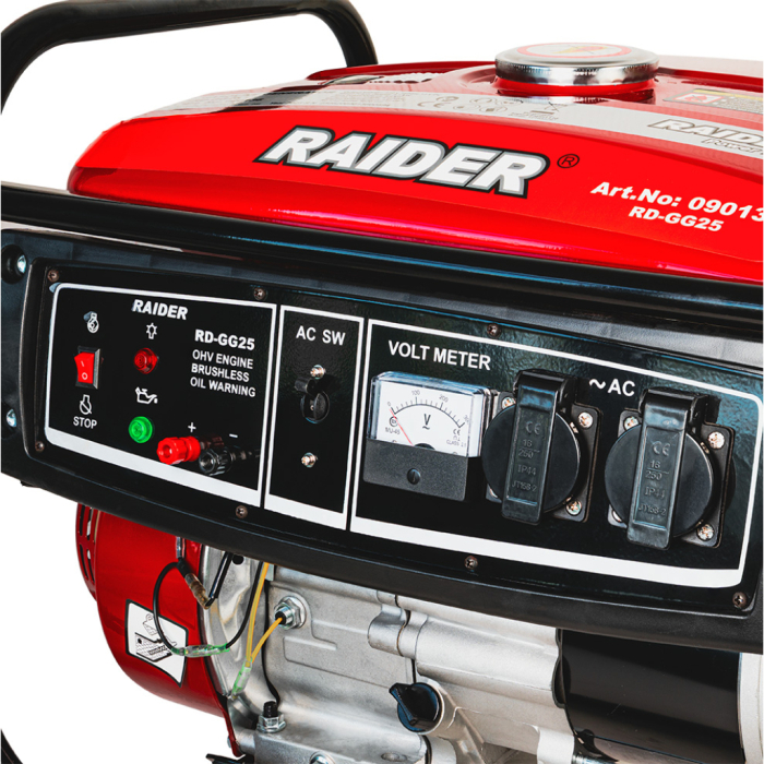 Generator benzină RDP RD-GG25, 2.8 kW, 230V, rezervor 12L, 2 prize, pornire manuală, uz general [4]