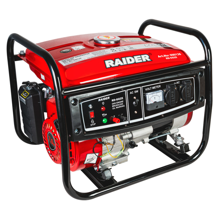 Generator benzină RDP RD-GG25, 2.8 kW, 230V, rezervor 12L, 2 prize, pornire manuală, uz general [2]