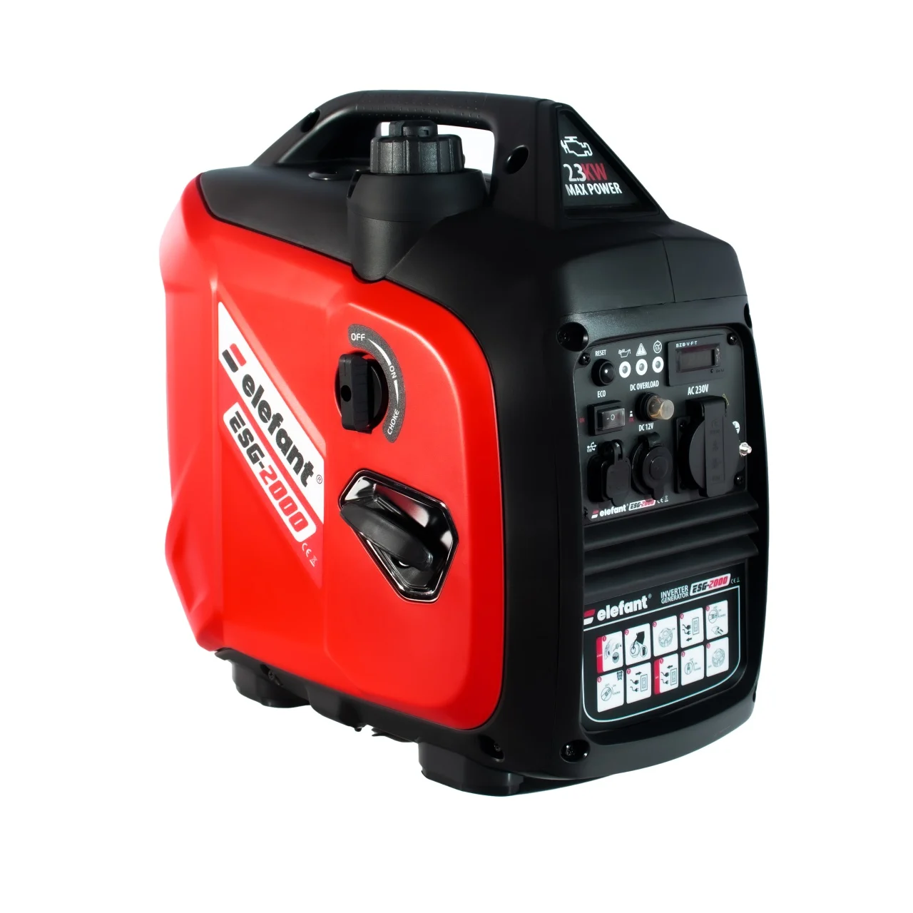 Generator cu Invertor ESG-2000 ELEFANT, Ieșire curent 2,3 kW, Siguranță de pornire, porturi USB [1]
