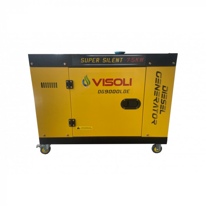 Generator Curent Electric Diesel Profesional Monofazic 7.5 KW Visoli® DG-9000LDE, 13 CP, Autonomie 9H, rezervor 17 l [2]