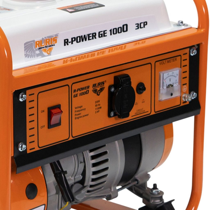 Generator curent ModelR-Power GE 1000, 1000W, benzină, 220V, motor 4 timpi 130cc, pornire manuală, consum redus, compact, cadru industrial [3]