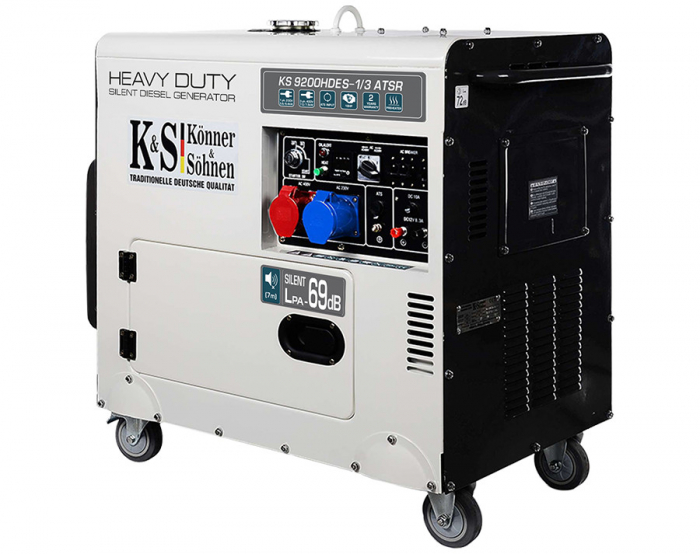 Generator de curent 7.5 kW diesel - Heavy Duty - insonorizat - Konner & Sohnen - KS-9200DE-1/3-HD-ATSR- Silent [3]