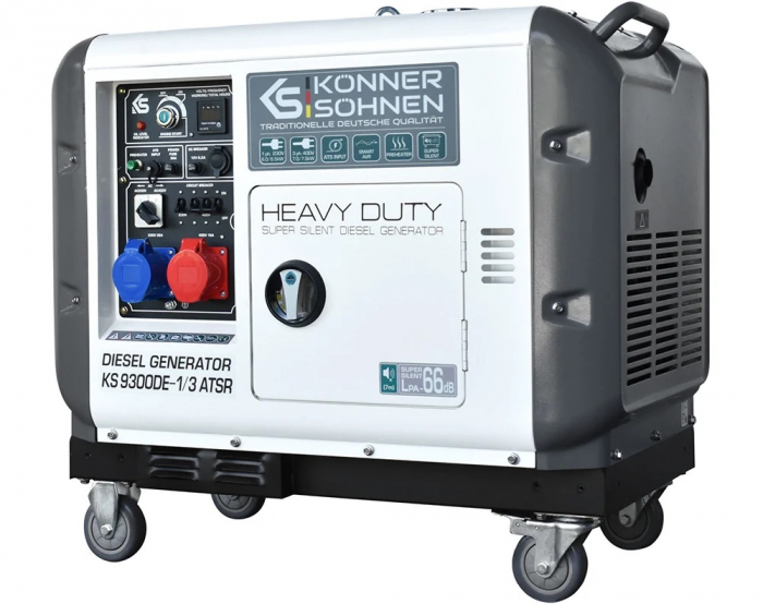 Generator de curent 7.5 Kw, Diesel, HEAVY DUTY - INSONORIZAT - KONNER & SOHNEN - KS-9300DE-1/3-ATSR-SUPER-SILENT, putere motor 18 cp / 498 cmc [3]