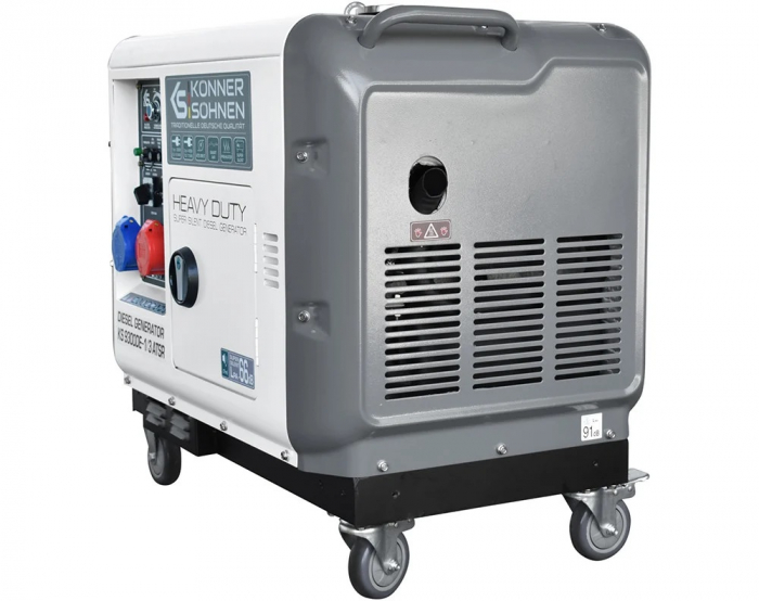 Generator de curent 7.5 Kw, Diesel, HEAVY DUTY - INSONORIZAT - KONNER & SOHNEN - KS-9300DE-1/3-ATSR-SUPER-SILENT, putere motor 18 cp / 498 cmc [5]