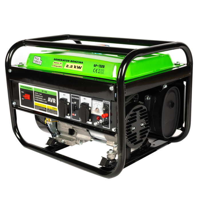 Generator de curent Micul Fermier GF-1329, 2200W, stabilizator tensiune AVR, monofazat, benzina, alerta nivel ulei, protectie suprasarcina, autonomie 6 ore, 2 ulei motor 0.6L [18]