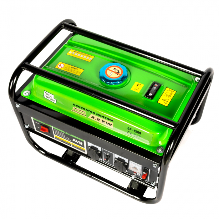 Generator de curent Micul Fermier GF-1329, 2200W, stabilizator tensiune AVR, monofazat, benzina, alerta nivel ulei, protectie suprasarcina, autonomie 6 ore, 2 ulei motor 0.6L [16]