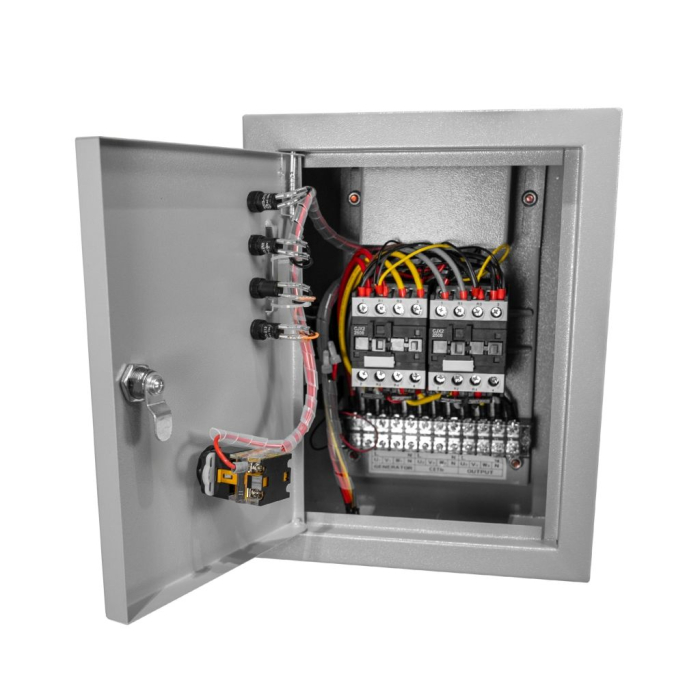 Generator curent trifazat Model R-Power GE 9000RC ATS, 7500W, AVR + ATS, pornire electrică cu telecomandă, 230/400V, benzină, motor 4 timpi, cupru, roți transport, cadru industrial [10]