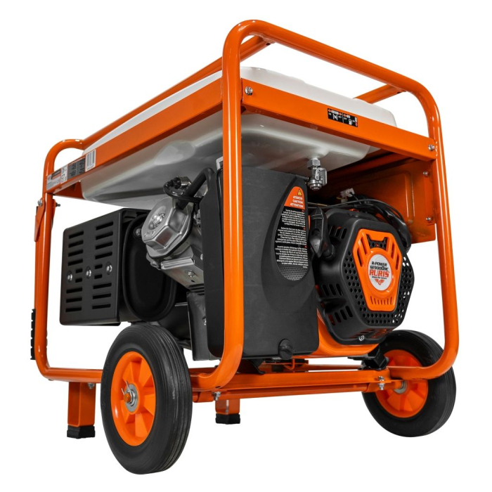 Generator curent trifazat Model R-Power GE 9000RC ATS, 7500W, AVR + ATS, pornire electrică cu telecomandă, 230/400V, benzină, motor 4 timpi, cupru, roți transport, cadru industrial [4]